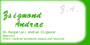 zsigmond andrae business card